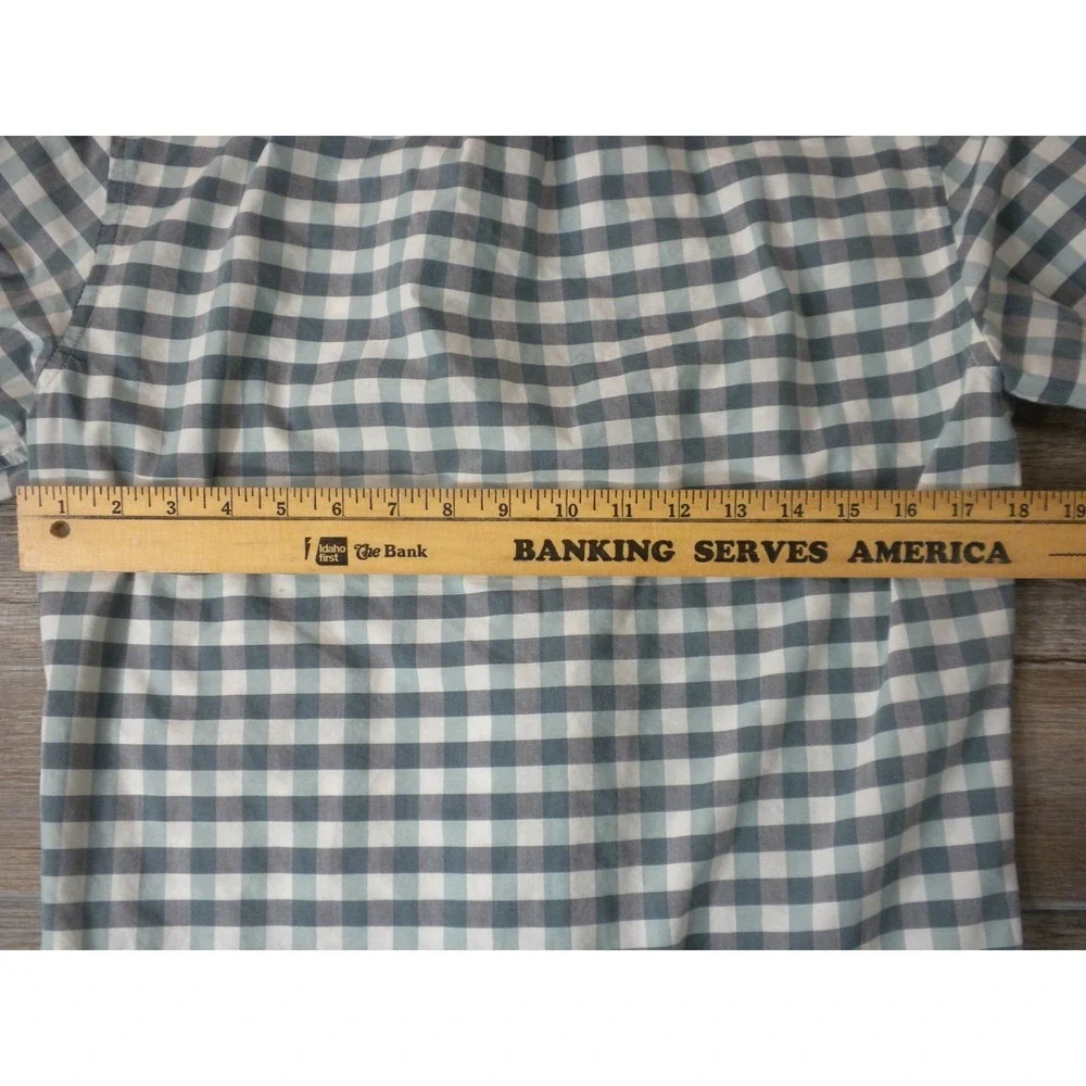 J. Crew Shirt Mens S Green‎ Gray Secret Wash Slim Plaid Button Down Coolmax Prep